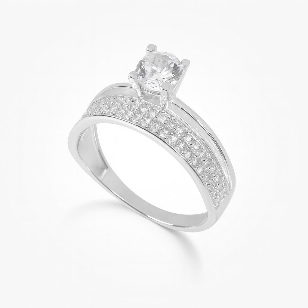 Inel din argint 925 cu piatră strălucitoare și design elegant