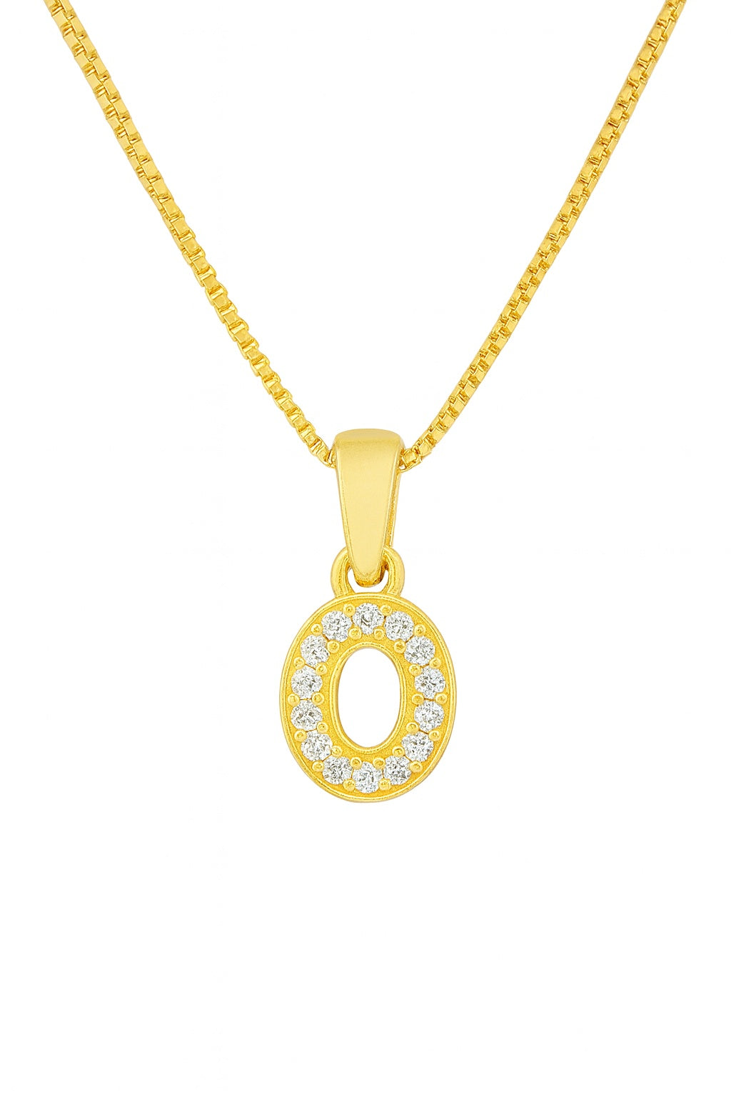 Colier argint placat cu aur 14k litera O