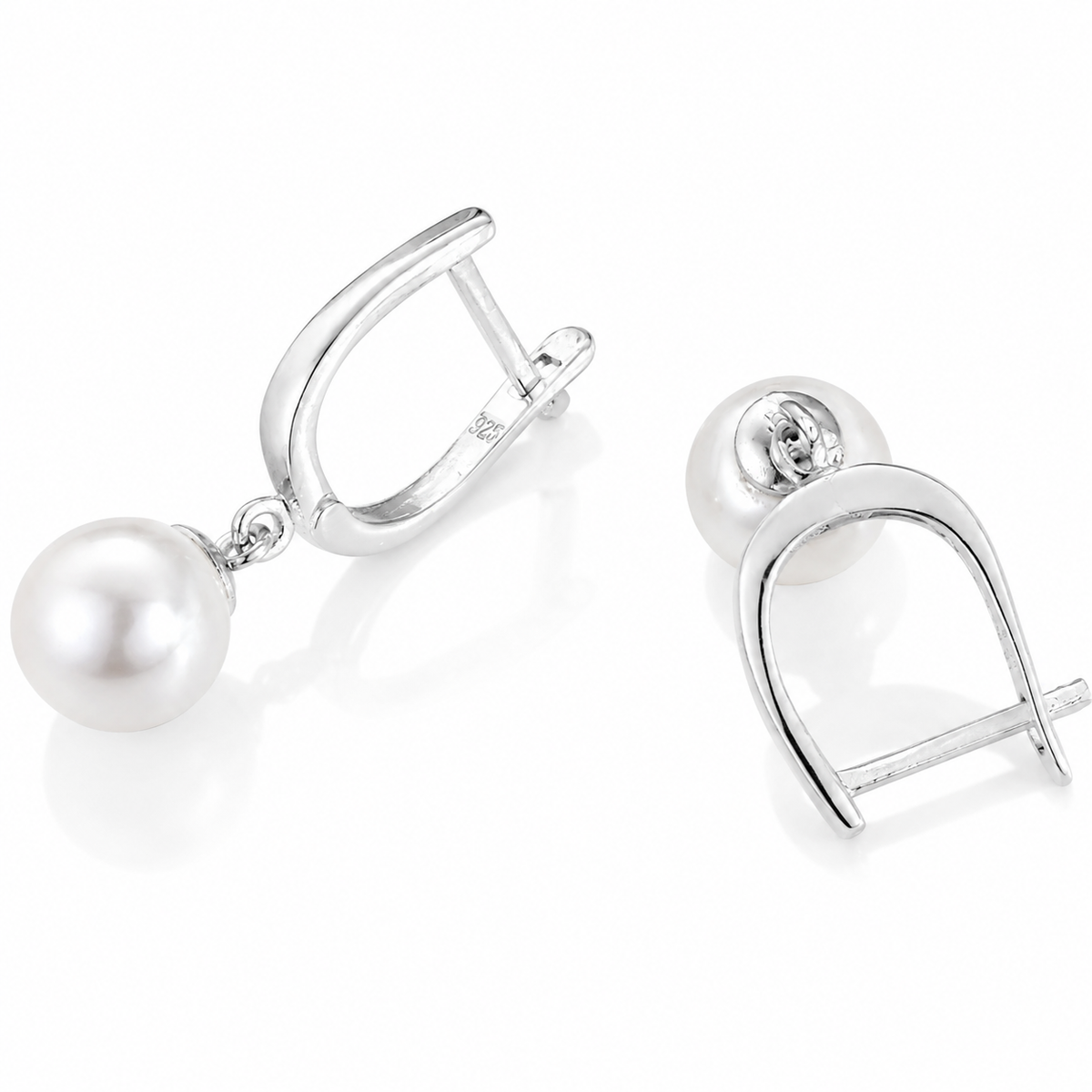 Cercei din Argint 925 „Perla Grației” – Design Elegant cu Perlă Albă