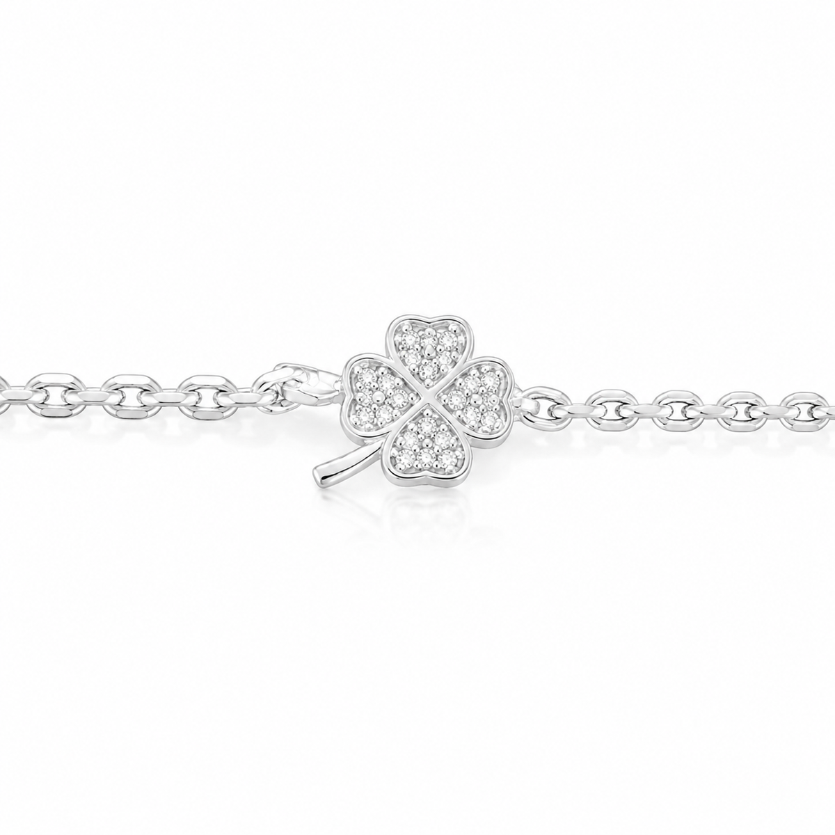 Brățară din Argint 925 „Trifoiul Norocos” cu Zirconii – 13 + 2,5 cm BD451