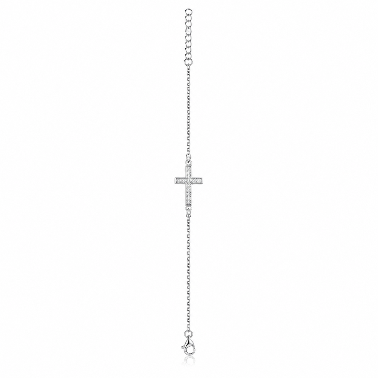 Brățară din Argint 925 „Crucea Speranței” cu Zirconii – 16 + 3 cm BD465