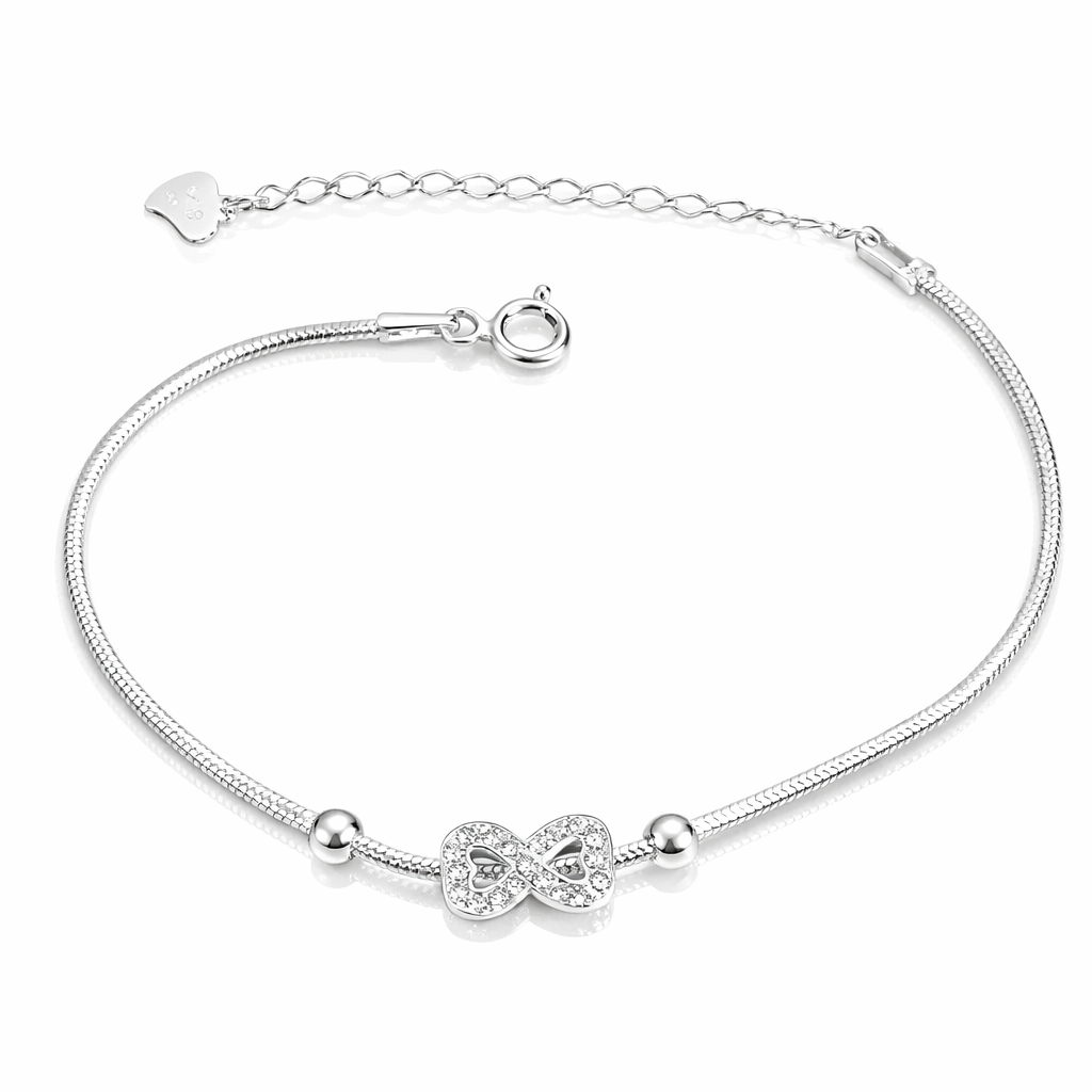 brățară din argint 925 cu pandantiv infinit și zirconii, design elegant pentru damă