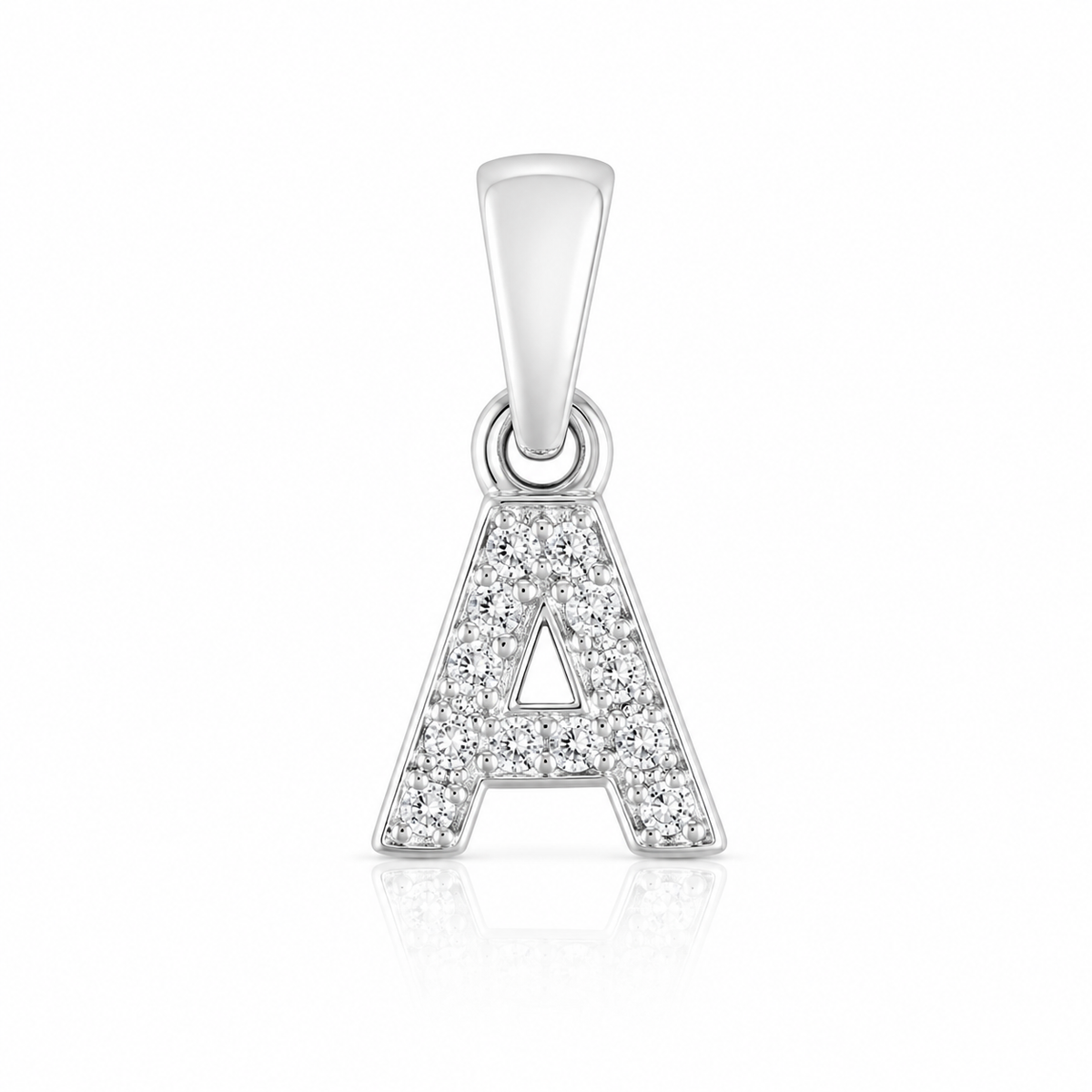 Pandantiv din Argint 925 cu Inițiala A și Zirconii – Litera A Elegantă, Cadou Personalizat pentru Ea. P61