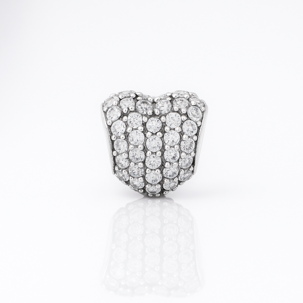 charm inimă din argint 925 cu zirconii strălucitoare compatibil Pandora