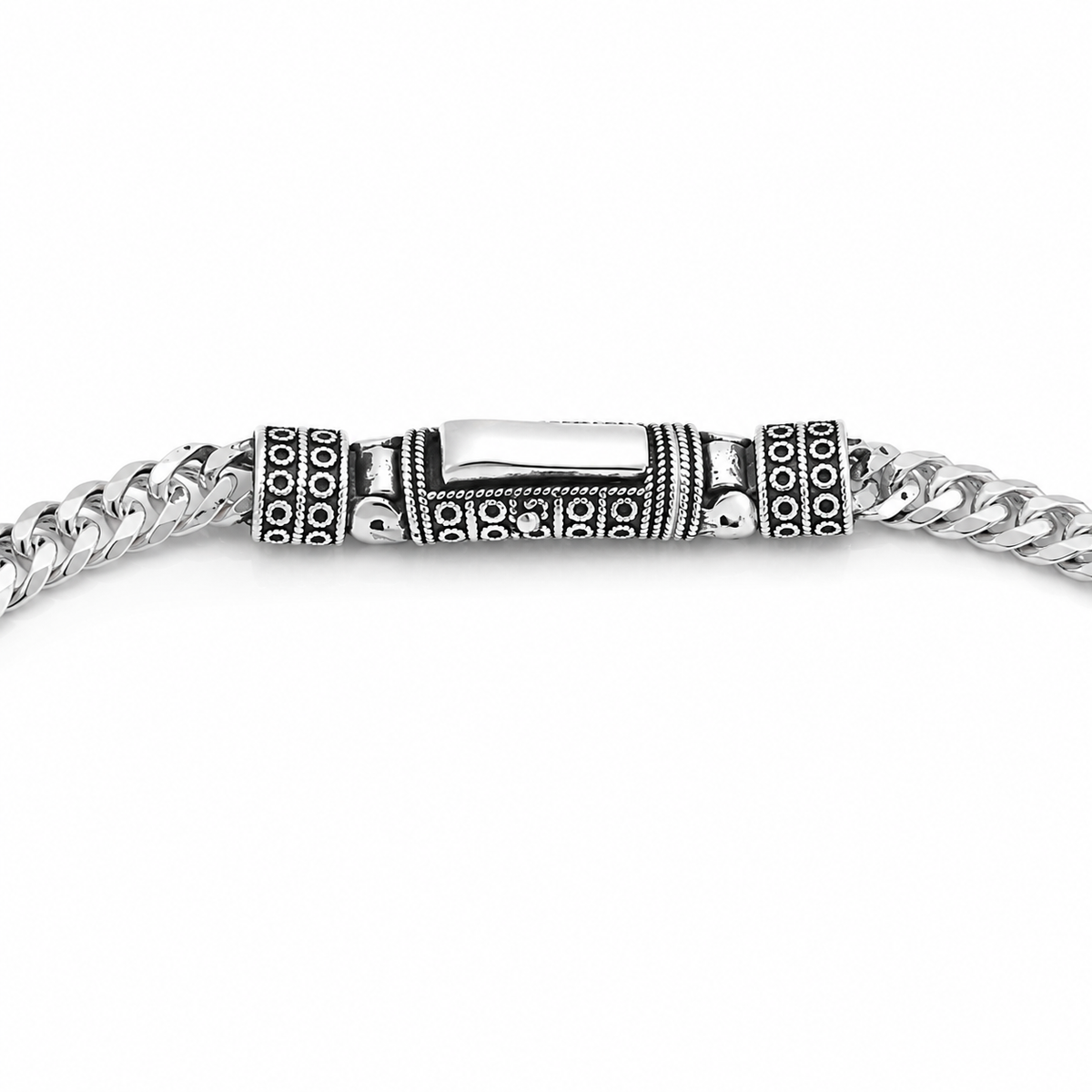 Brățară Bărbătească din Argint 925 „Darius” – Design Masiv cu Detalii Vintage, 18 cm, 8,70 g