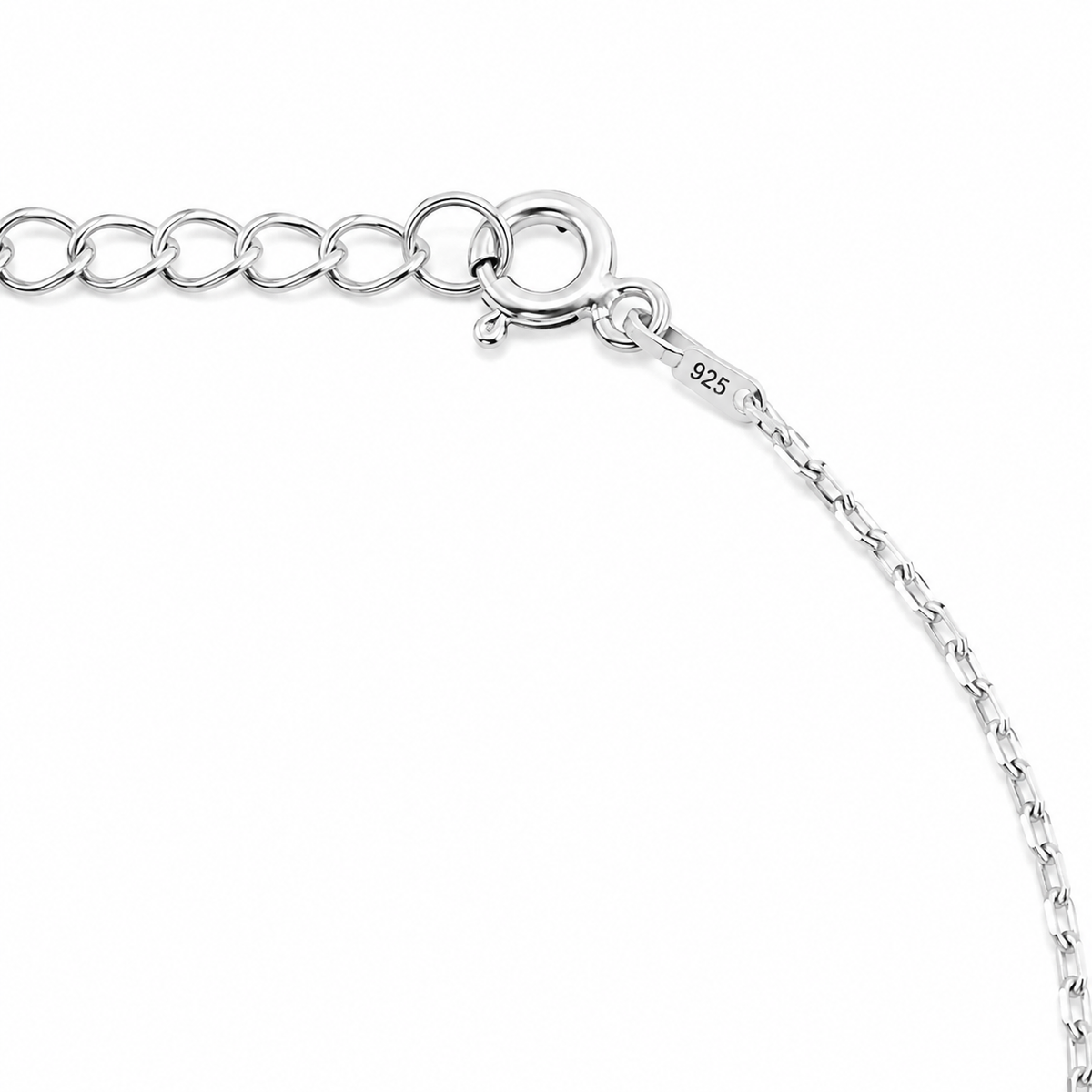 Colier din Argint 925 „Crucea Luminii” cu Zirconii – 41+5 cm, 2,10 g C248