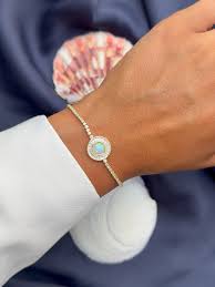 Brățară Tenis din Argint 925 cu Opal Opalite și Zirconii – Reglabilă 17+4 cm. BD357