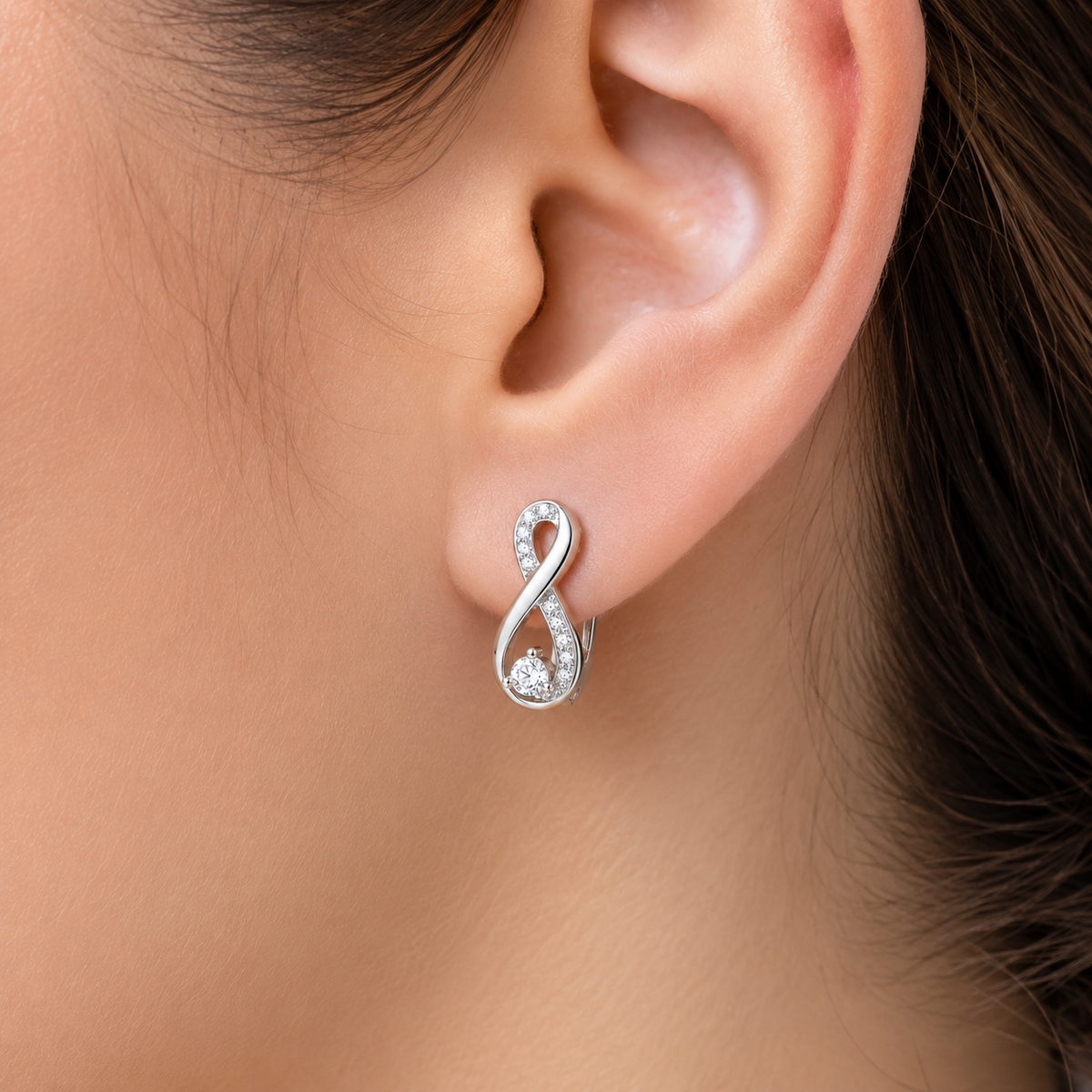 Cercei din Argint 925 „Infinit Elena” cu Zirconii – Simbolul Iubirii Eterne CD643