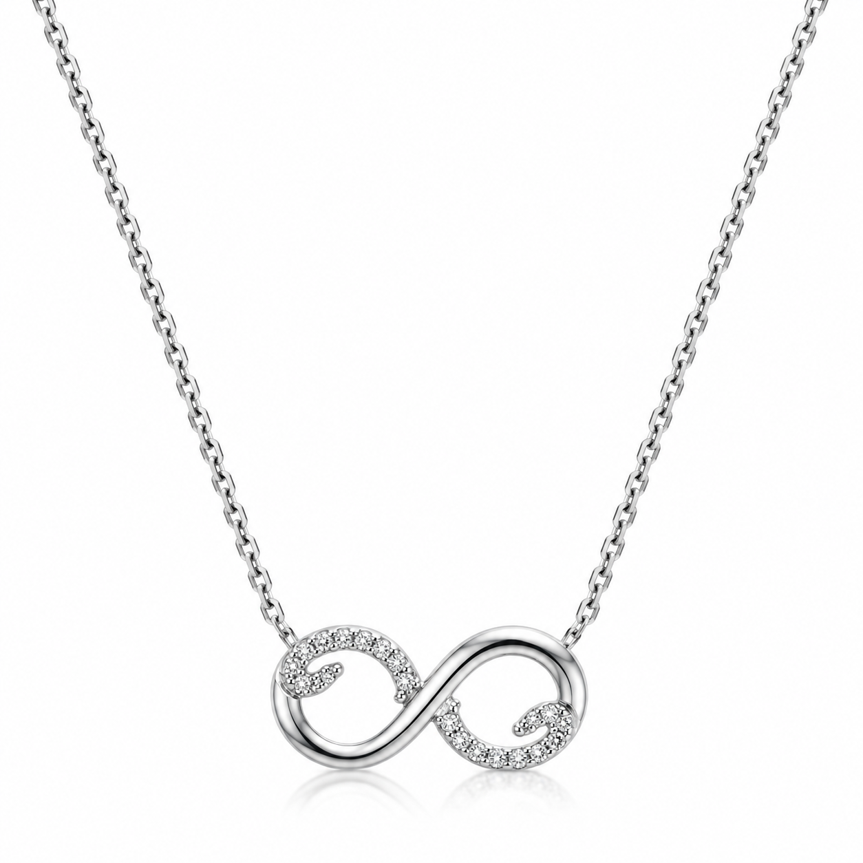 Colier Infinit Lumina Eternă din Argint 925 cu Zirconii – 41 + 5 cm