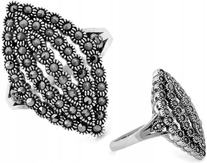 Inel "Eterna Eleganță" din Argint 925 cu Marcasite Naturale – Mărimea 23